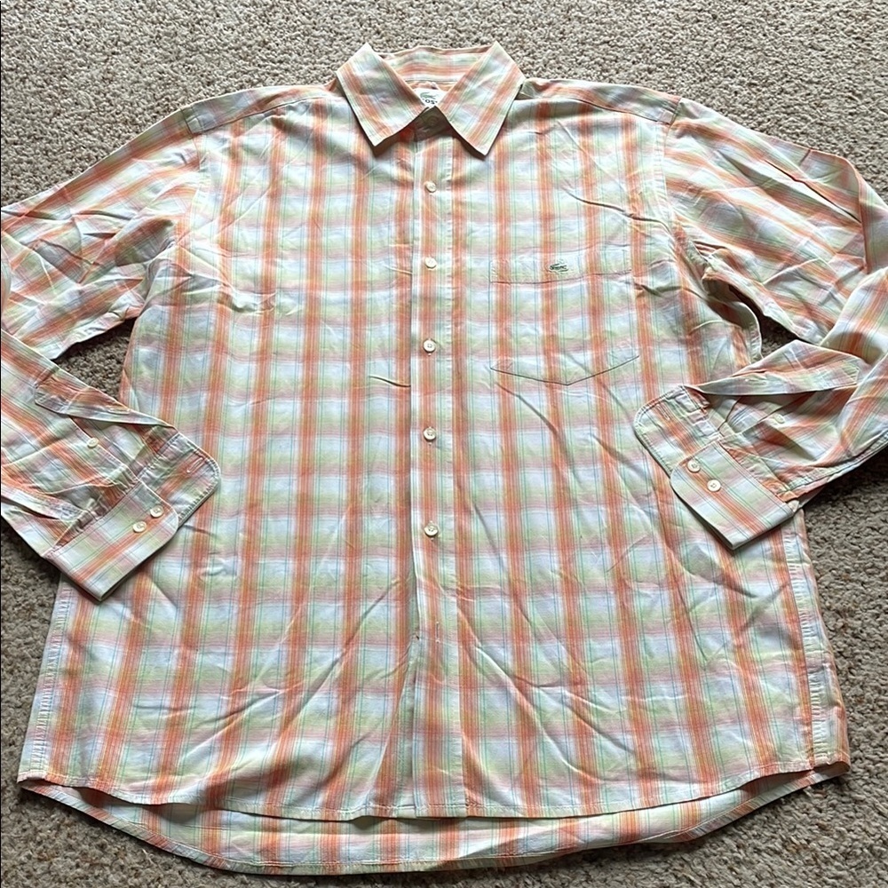 Lacoste Men's Multicolor Plaid Shirt size 42